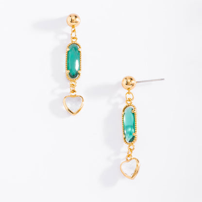 Aretes esmeralda corazón