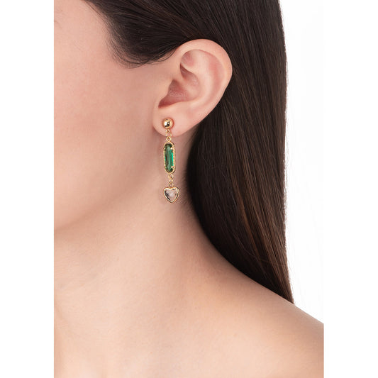 Aretes esmeralda corazón