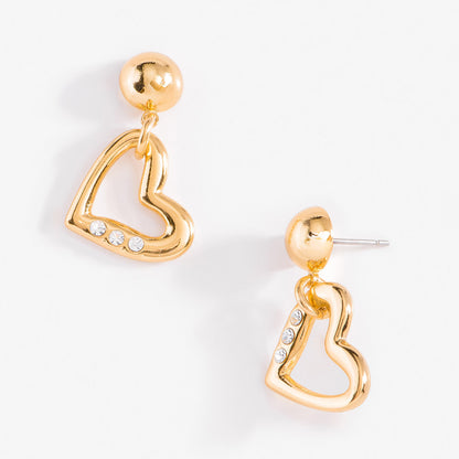 Aretes corazón ladeado