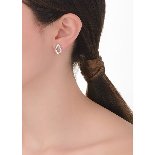 Aretes gota plateada