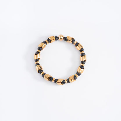 Pulsera ajustable baño en oro con negro