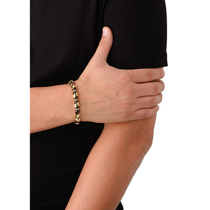 Pulsera ajustable baño en oro con negro