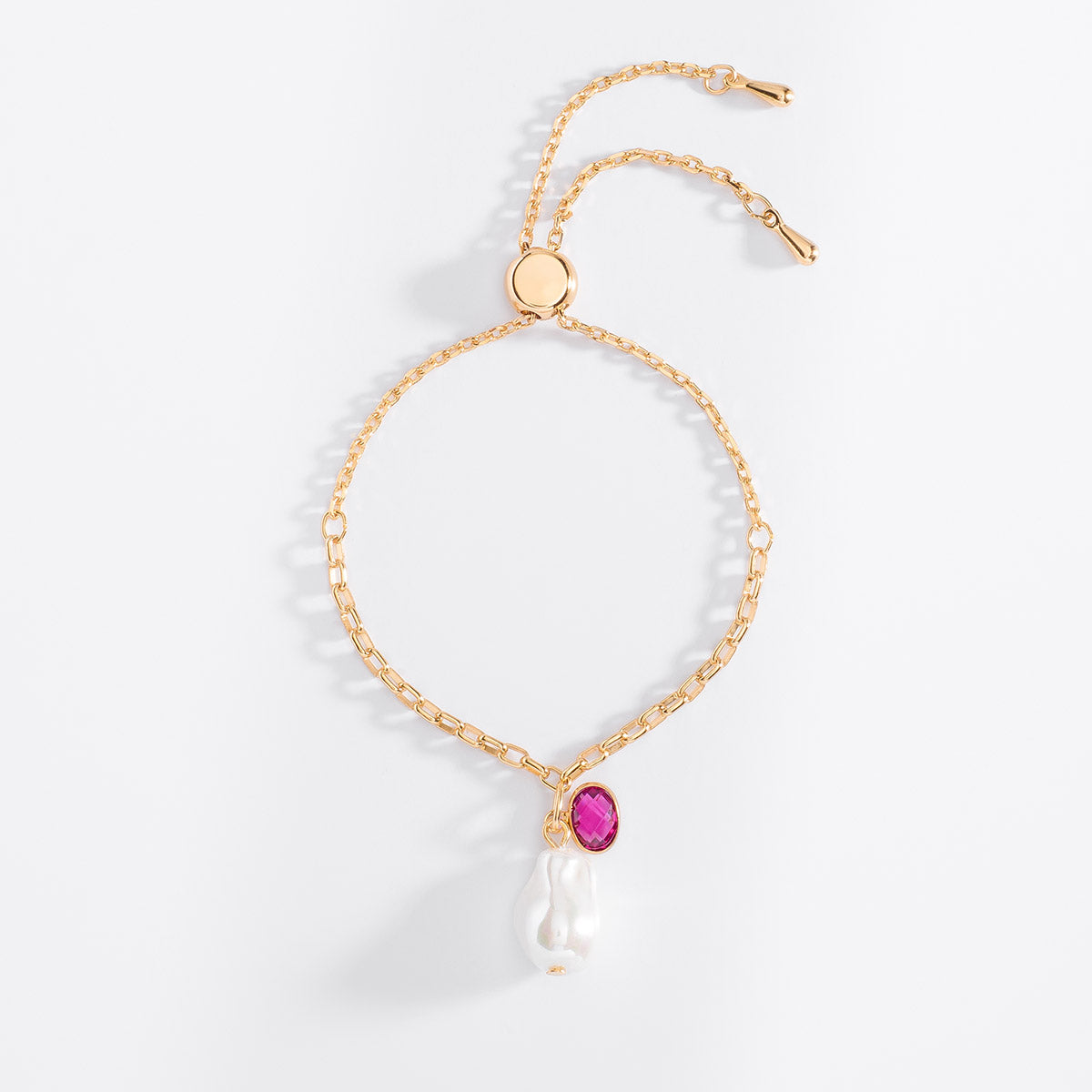 Pulsera rosa y perla