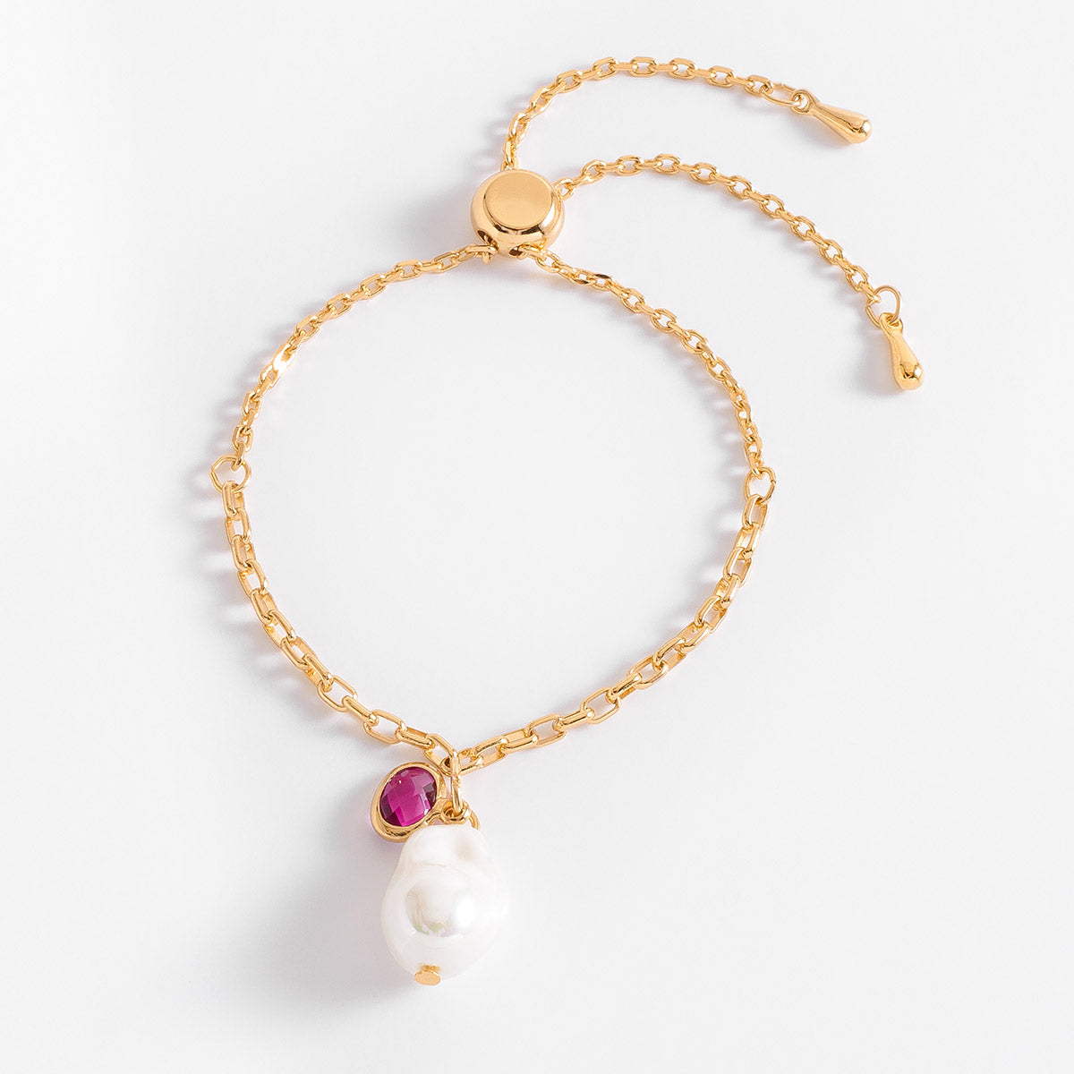 Pulsera rosa y perla