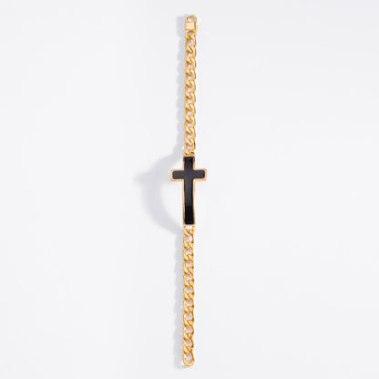 Pulsera cruz negra