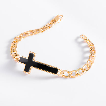 Pulsera cruz negra