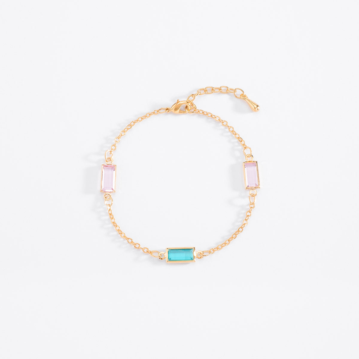 Pulsera rosa-aguamarina