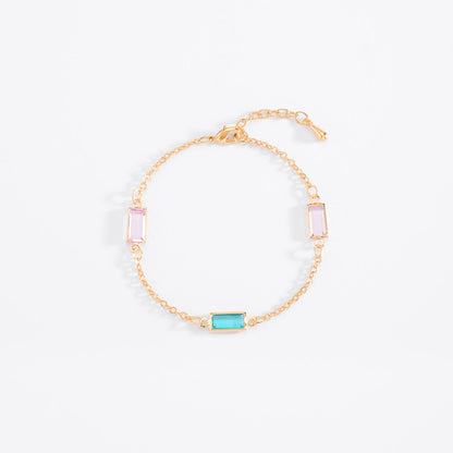 Pulsera rosa-aguamarina