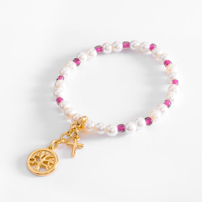 Pulsera de medida única tono crema