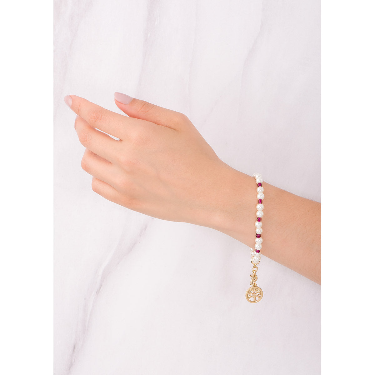 Pulsera de medida única tono crema