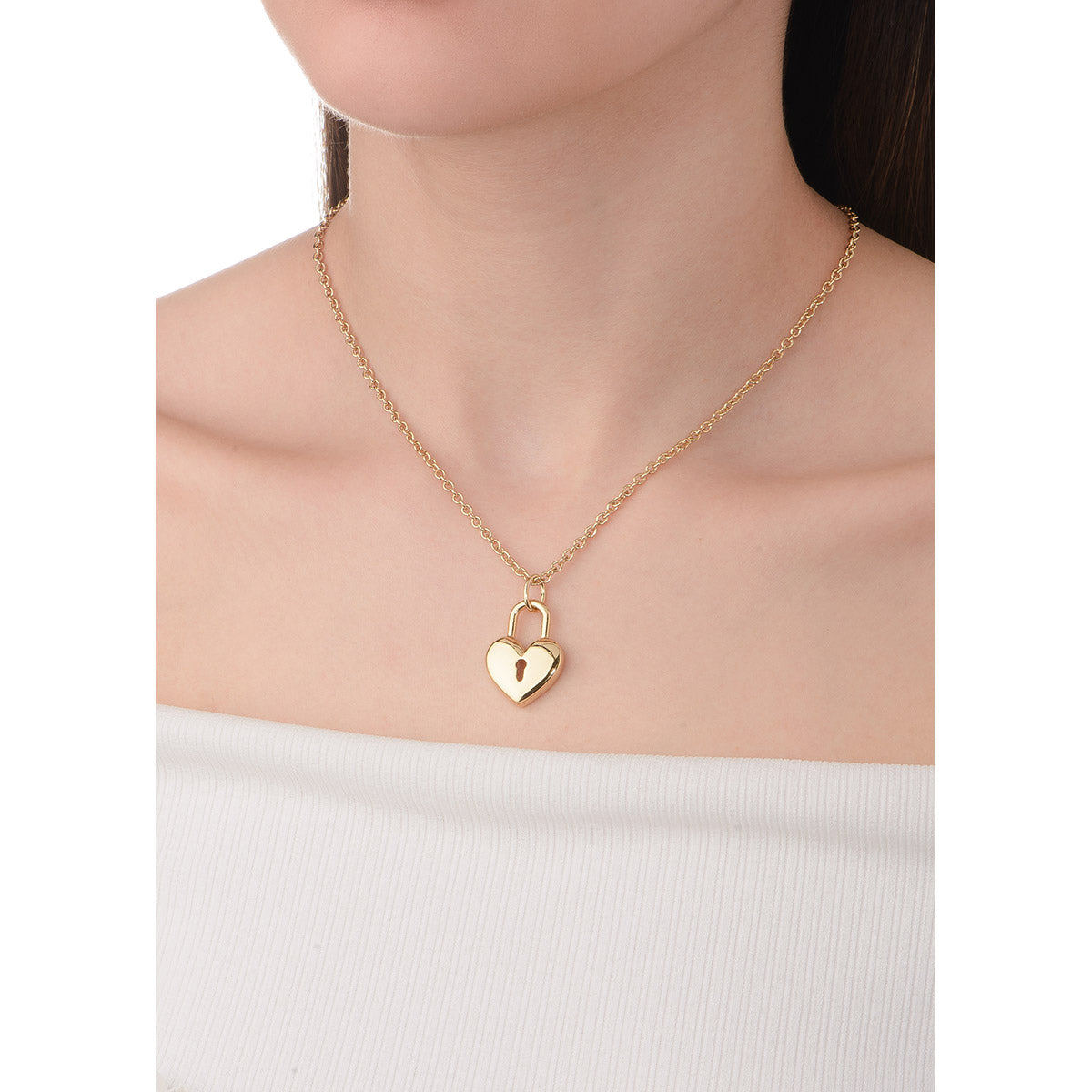 Collar de corazón candado