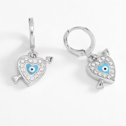 Aretes corazón ojo turco