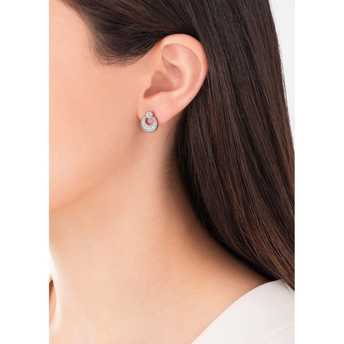 Aretes circular plateado