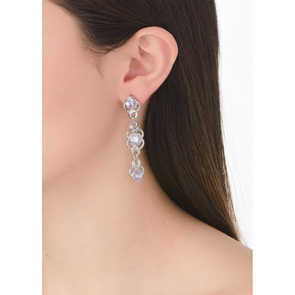 Aretes largos lila