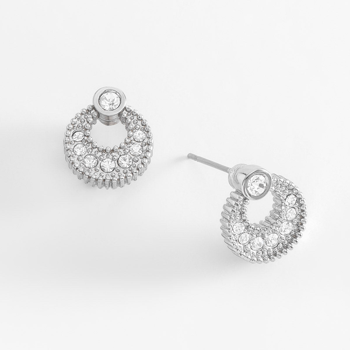 Aretes circular plateado