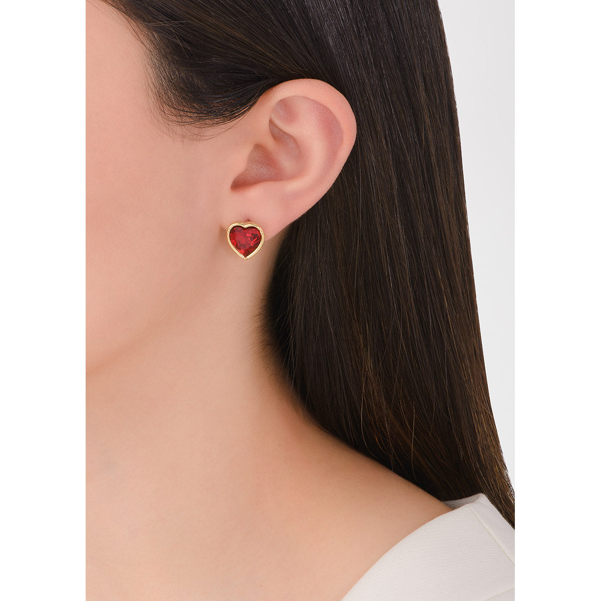 Aretes corazón rojo