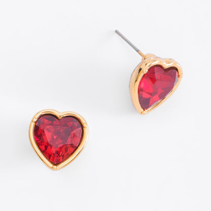 Aretes corazón rojo