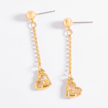 Aretes largos corazón