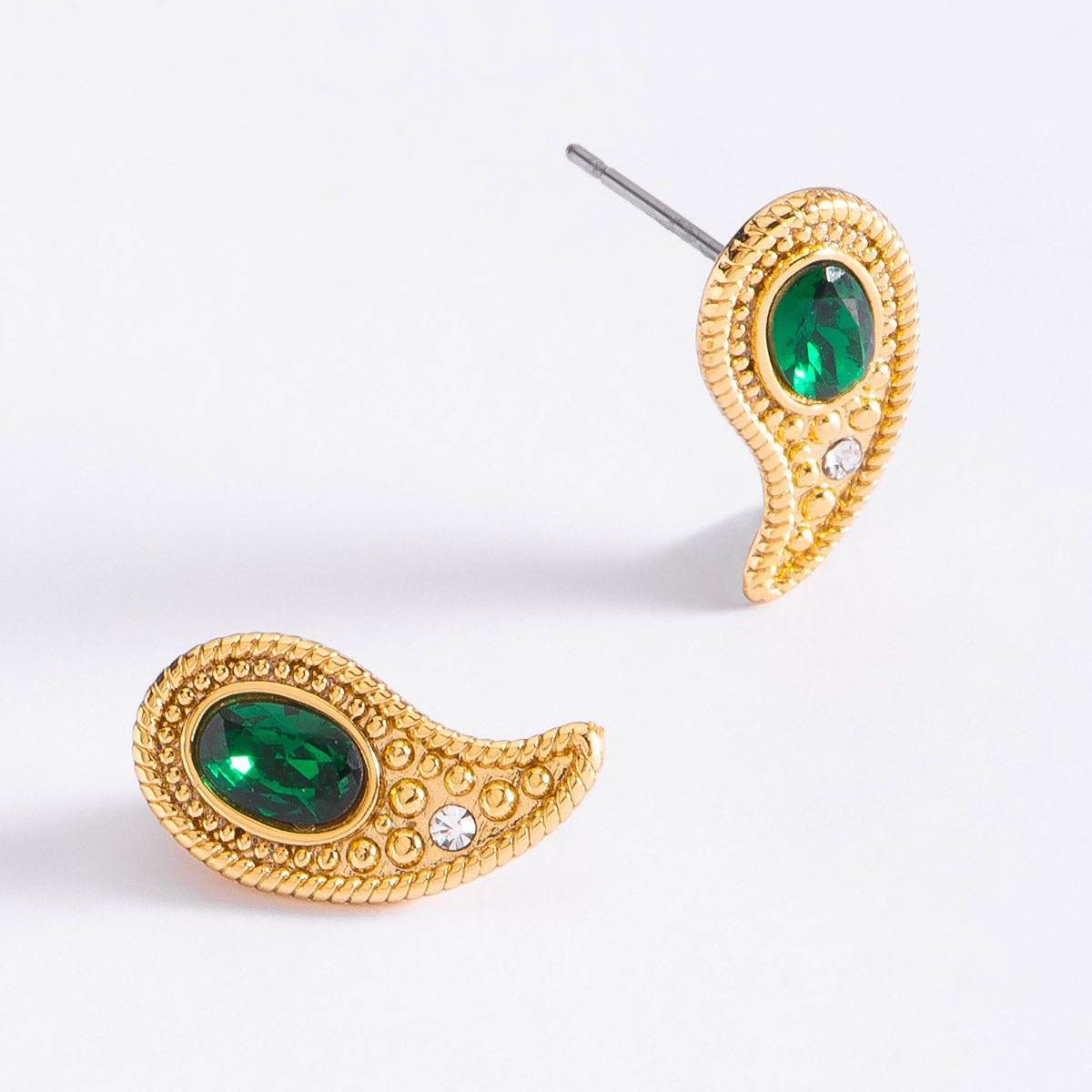 Aretes gota esmeralda