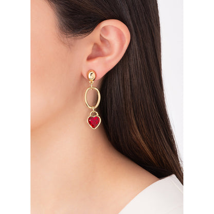 Aretes corazón rojo