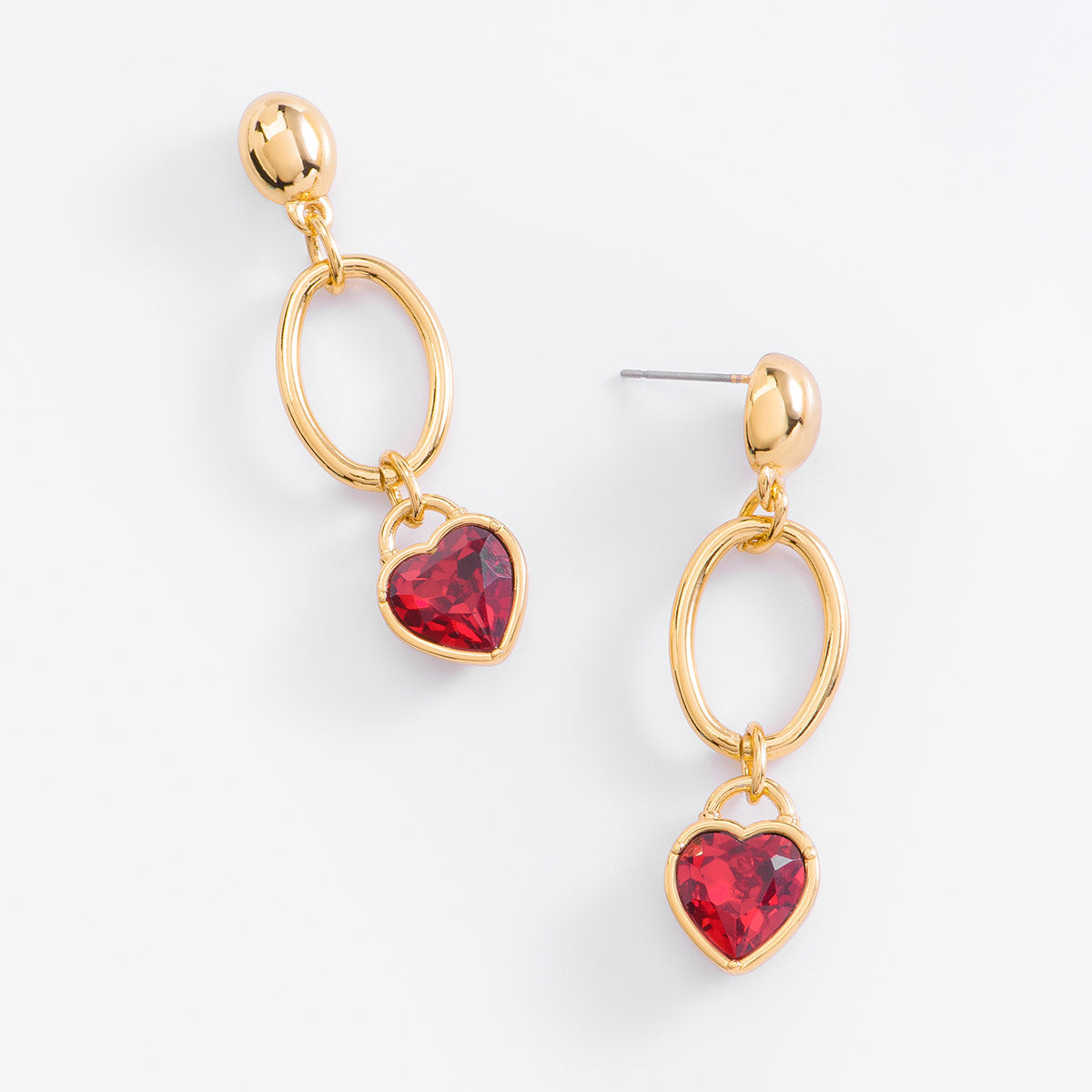 Aretes corazón rojo