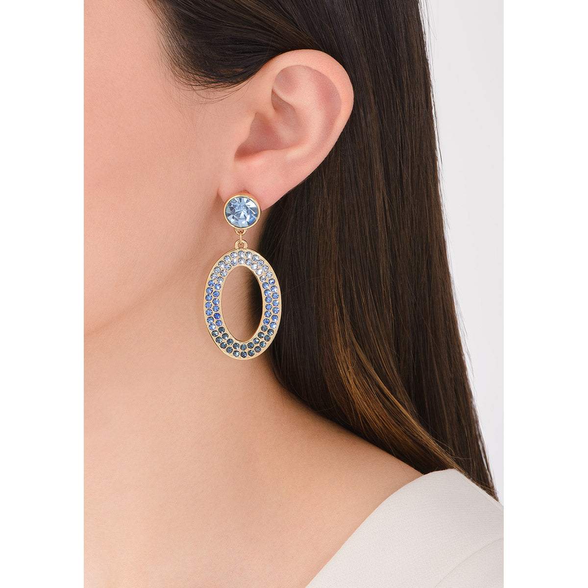 Aretes ovalados azul