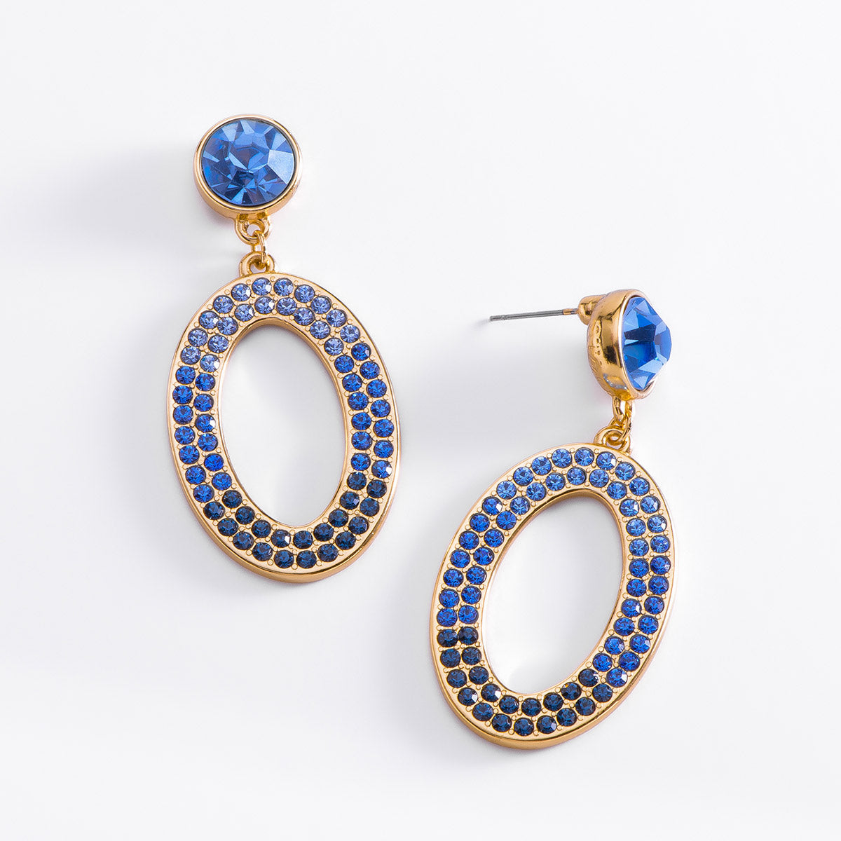 Aretes ovalados azul