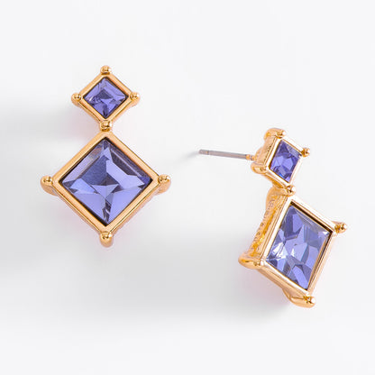 Aretes rombo morado