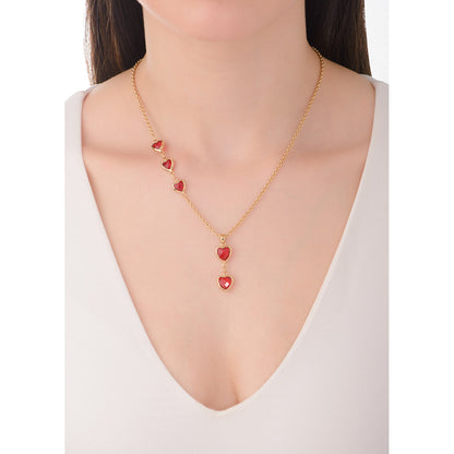 Collar corazones rojos