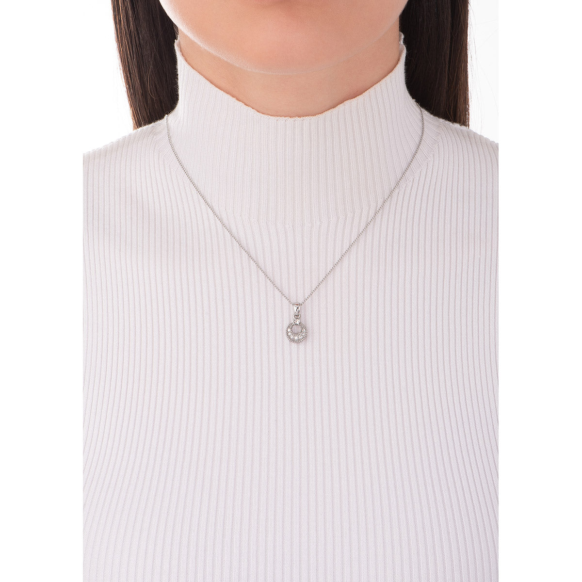 Collar circular plateado