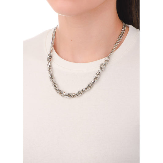 Collar plateado torzal