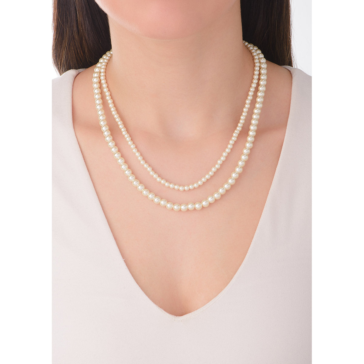 Collar doble perlas