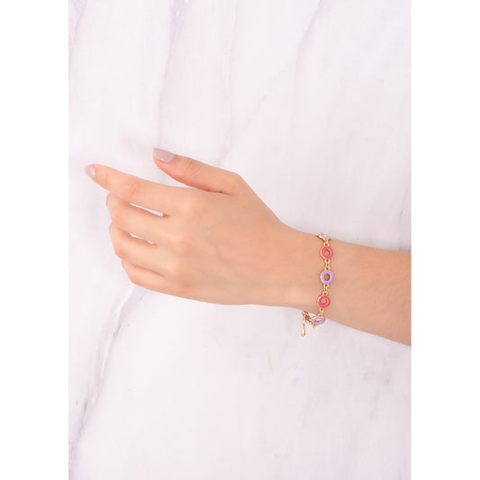 Pulsera aros lila y rosa